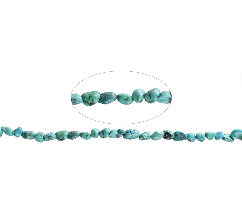 Heilstein & Edelstein-Strang - Nuggets, Türkis (stab.), 06-08mm