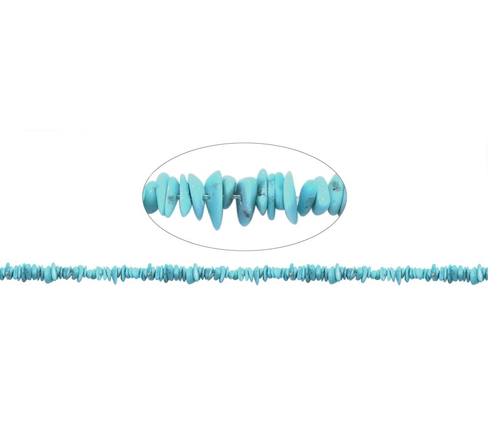Heilstein & Edelstein-Strang - Splitter, Türkis (stab.), 01-02 x 05-10mm