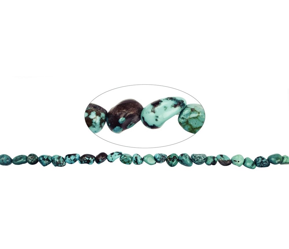 Heilstein & Edelstein-Strang - Nuggets, Türkis (stab.) 06-07mm (42cm)