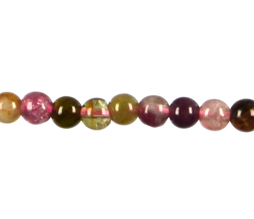 Heilstein & Edelstein-Strang - Kugeln, Turmalin (bunt), 03mm