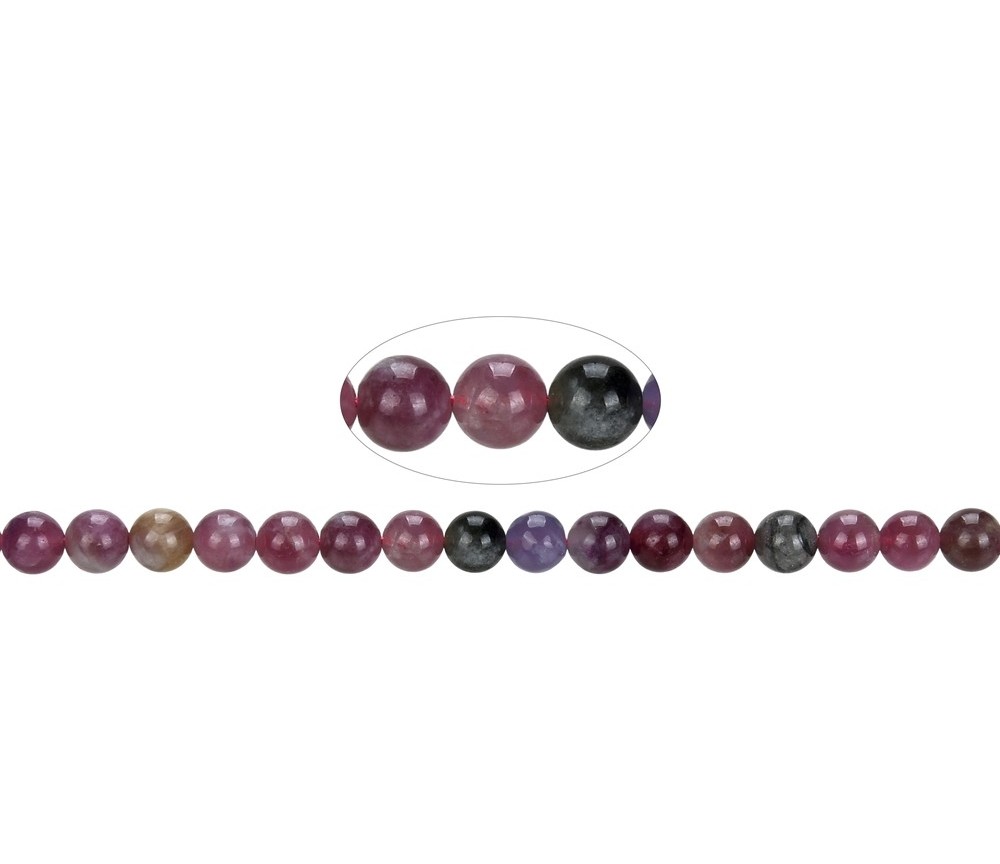 Heilstein & Edelstein-Strang - Kugeln, Turmalin (bunt), 06mm