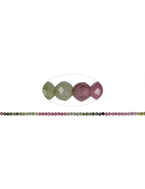 Heilstein & Edelstein-Strang - Kugeln, Turmalin (bunt), facettiert, 02mm (42cm)