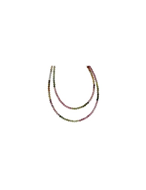 Heilstein & Edelstein-Strang - Kugeln, Turmalin (bunt), facettiert, 02mm (42cm)