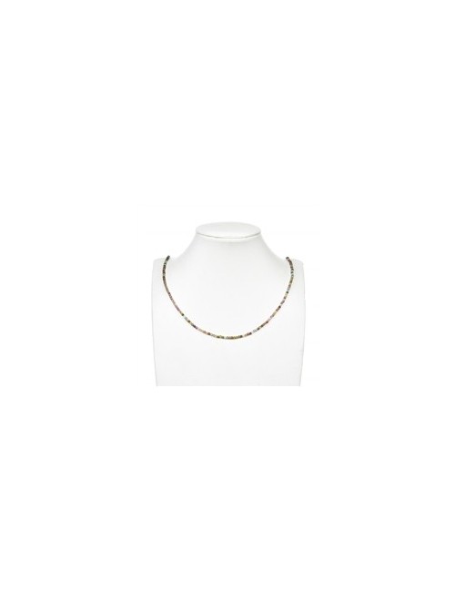 Heilstein & Edelstein-Strang - Kugeln, Turmalin (bunt) A, facettiert, 02mm