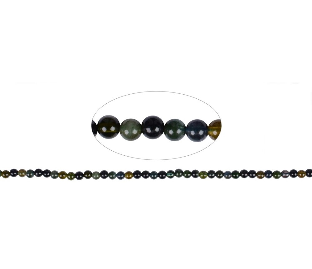 Heilstein & Edelstein-Strang - Kugeln, Turmalin (olivgrün, blau), 04,5mm (39cm)