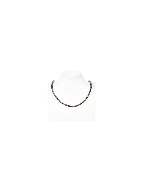 Heilstein & Edelstein-Strang - Würfel, Turmalin (bunt), facettiert, 04mm (38cm)