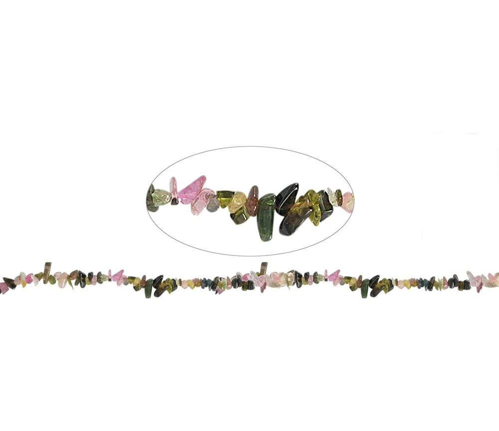 Heilstein & Edelstein-Strang - Chips, Turmalin (bunt), 05 x 08mm (88cm)
