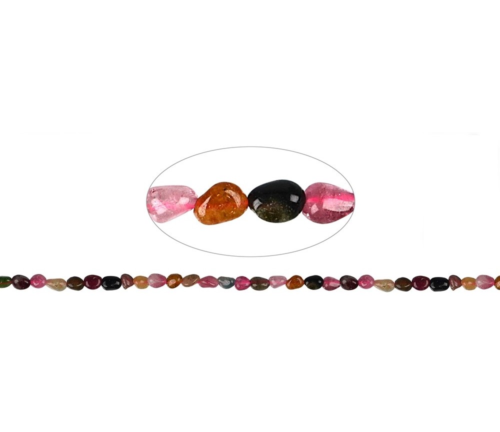 Heilstein & Edelstein-Strang - Nuggets  Pebbles , Turmalin (bunt) A, 04-06 x 03mm