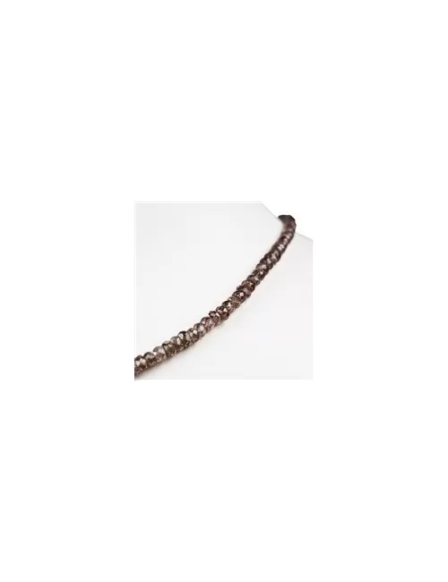 Heilstein & Edelstein-Strang - Button, Zirkon (braun), facettiert, 02 x 03mm