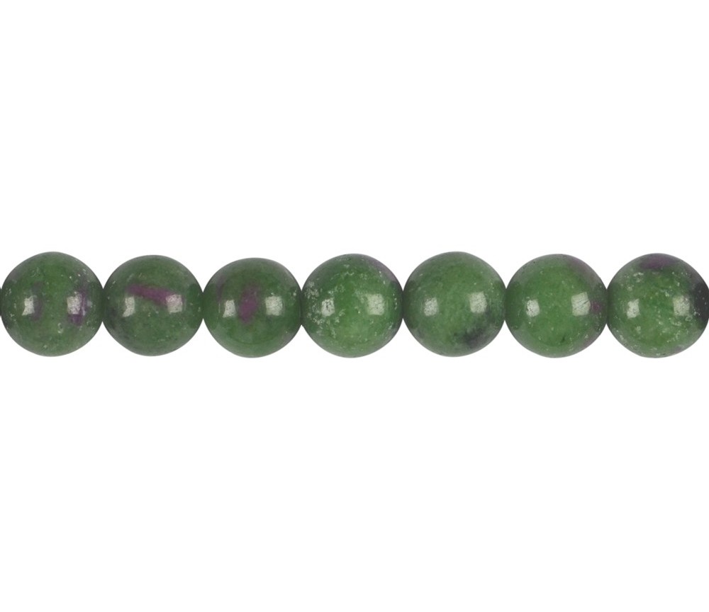 Heilstein & Edelstein-Strang - Kugeln, Zoisit mit Rubin, 09mm (39cm)