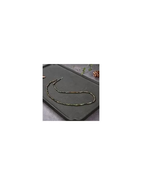 Heilstein & Edelstein-Strang - Kugeln, Zoisit mit Rubin, facettiert, 03mm (39cm)