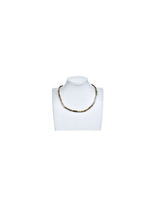 Heilstein & Edelstein-Strang - Zylinder, Jaspis (Landschaftsjaspis), 13 x 04mm