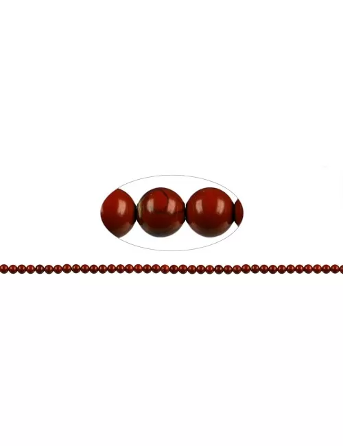 Heilstein & Edelstein-Strang - Kugeln, Jaspis (rot), 03mm