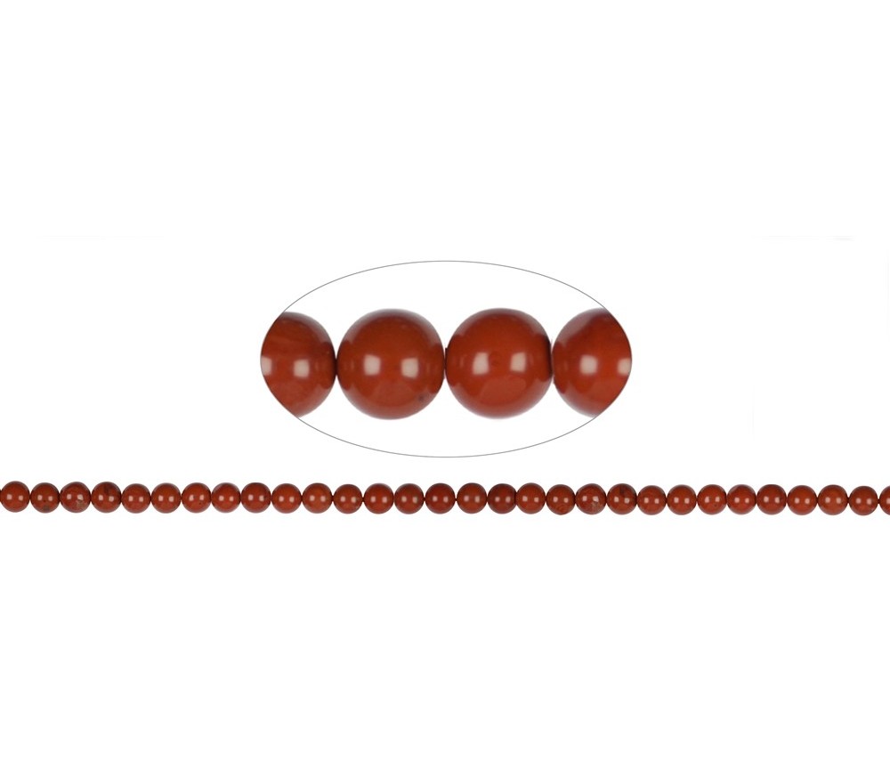 Heilstein & Edelstein-Strang - Kugeln, Jaspis (rot), 06mm