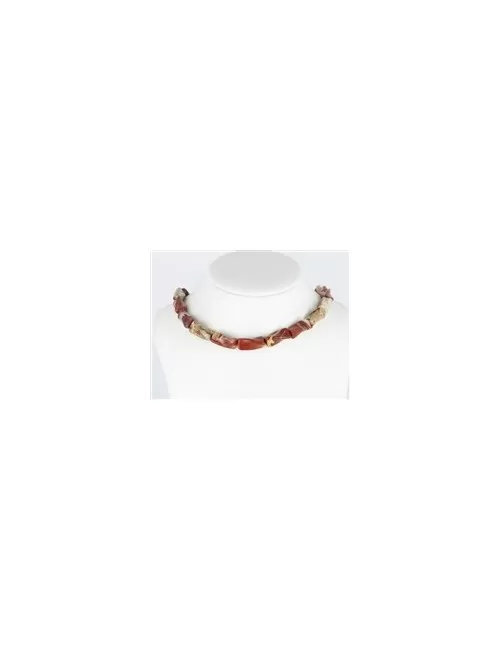 Heilstein & Edelstein-Strang - Zylinder (gedreht), Jaspis (rot), 20 x 10mm