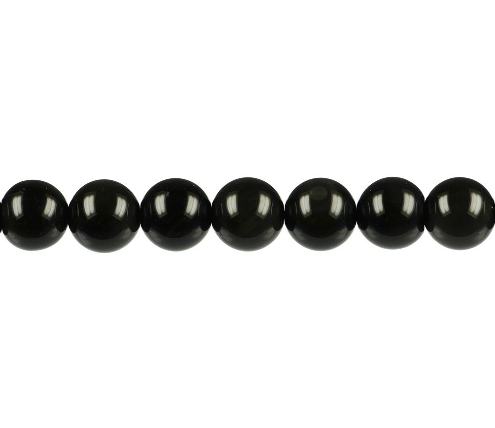 Heilstein & Edelstein-Strang - Kugeln, Obsidian (Regenbogenobsidian), 10mm