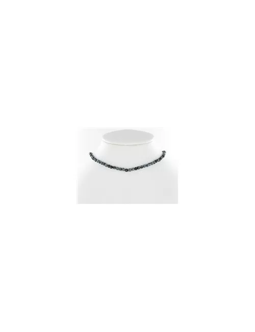 Heilstein & Edelstein-Strang - Kugeln, Obsidian (Schneeflockenobsidian), facettiert, 04mm