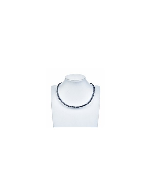 Heilstein & Edelstein-Strang - Zylinder, Obsidian (Schneeflockenobsidian), 13 x 04mm