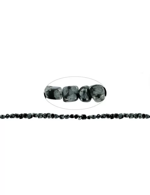 Heilstein & Edelstein-Strang - Nuggets, Obsidian (Schneeflockenobsidian), 03 - 05mm