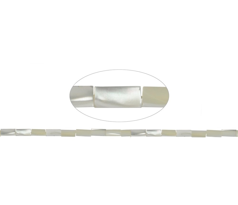 Heilstein & Edelstein-Strang - Quader, Perlmutt (hell), 12 x 05 x 05mm