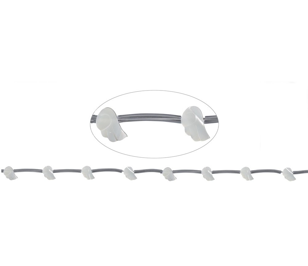 Heilstein & Edelstein-Strang - Flügel, Perlmutt (hell), 06 x 10mm