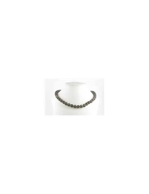 Heilstein & Edelstein-Strang - Kugeln, Obsidian (Rauchobsidian), facettiert, 10mm
