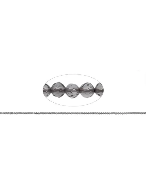 Heilstein & Edelstein-Strang - Kugeln, Obsidian (Rauchobsidian), facettiert, 02,5mm (39cm)