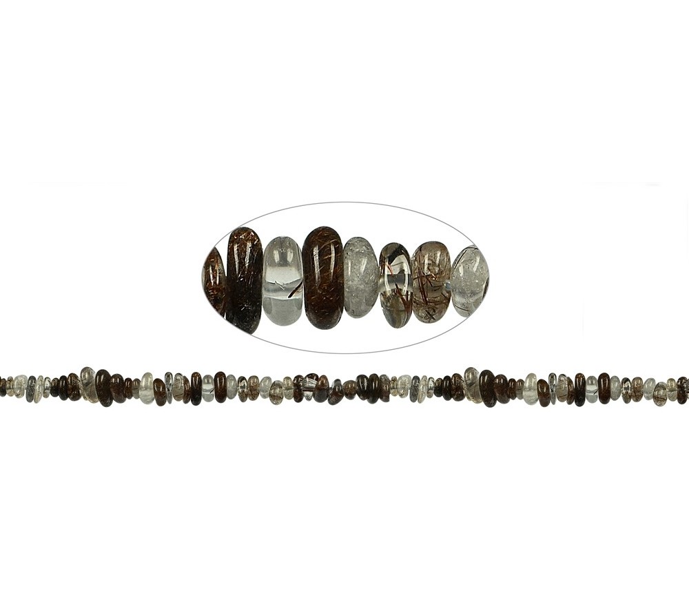 Heilstein & Edelstein-Strang - Splitter, Rutilquarz (braun), 03-05 x 05-10mm