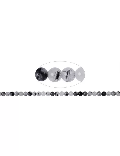 Heilstein & Edelstein-Strang - Kugeln, Turmalinquarz, 06mm