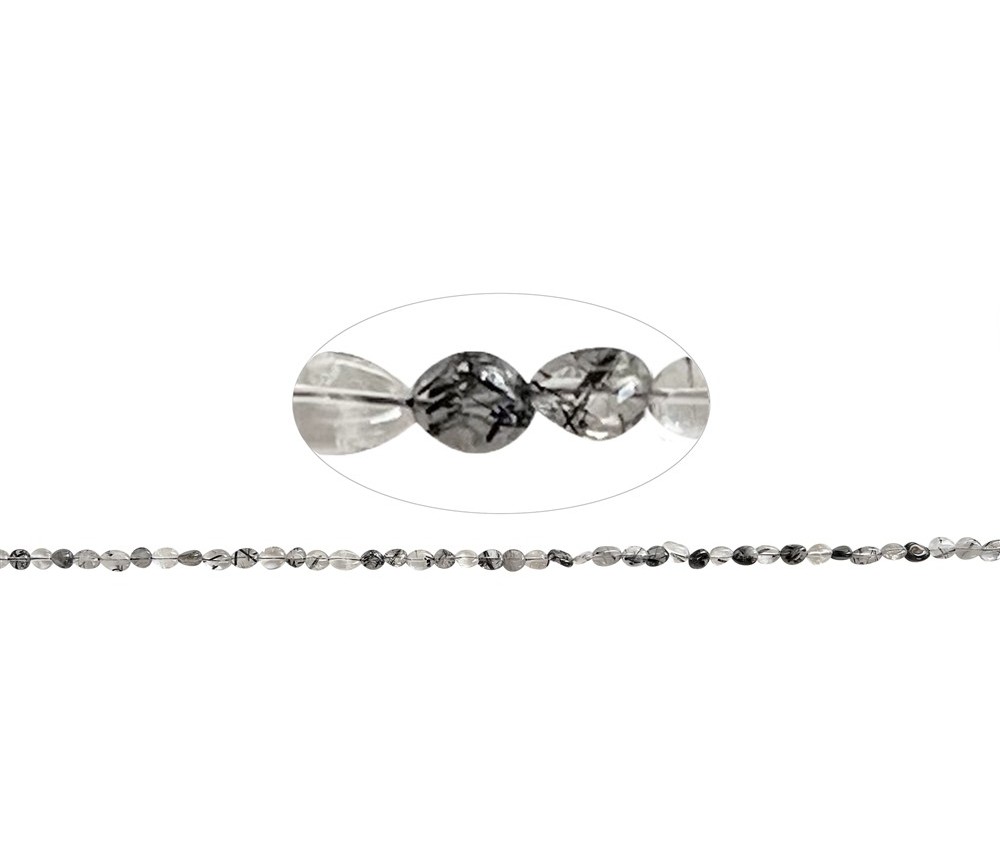 Heilstein & Edelstein-Strang - Nuggets, Turmalinquarz, 06 - 08mm