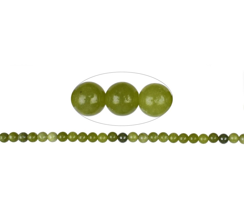 Heilstein & Edelstein-Strang - Kugeln, Serpentin (China), 08mm (38cm)