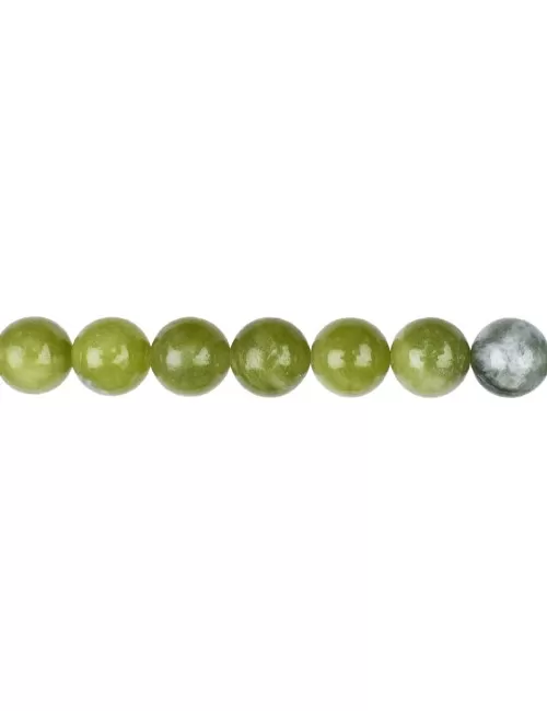 Heilstein & Edelstein-Strang - Kugeln, Serpentin (China), 10mm (38cm)