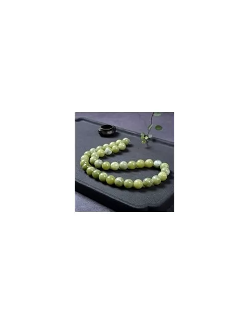 Heilstein & Edelstein-Strang - Kugeln, Serpentin (China), 10mm (38cm)