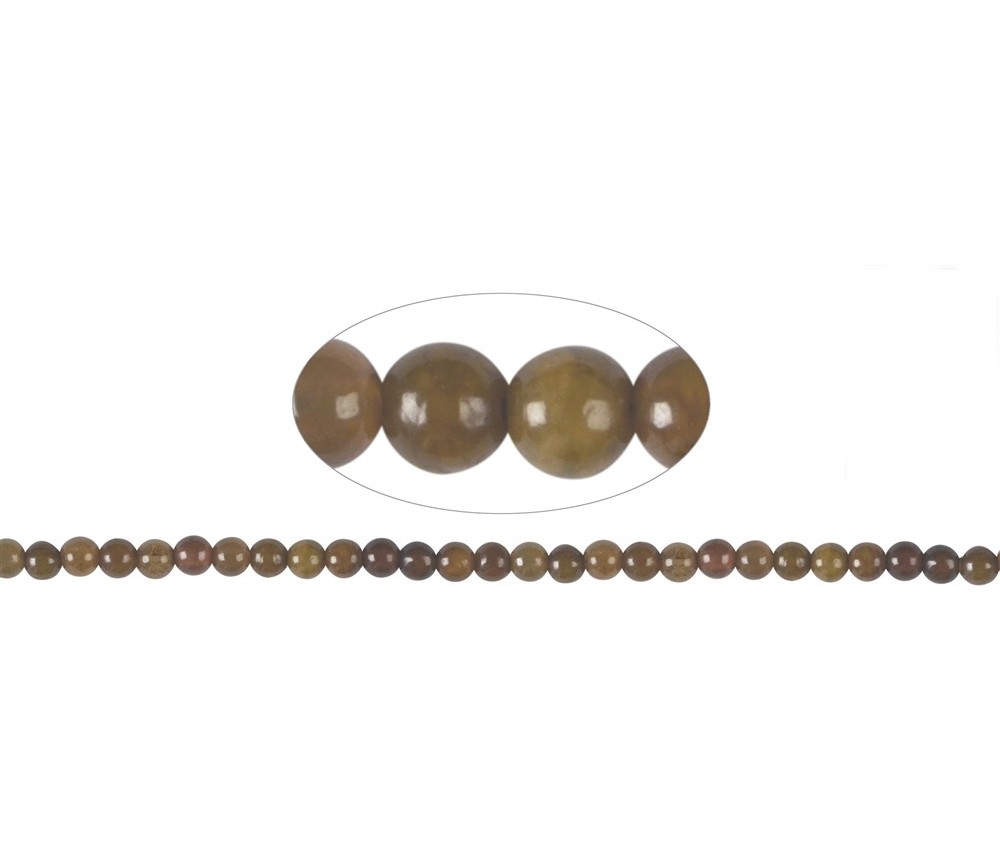 Heilstein & Edelstein-Strang - Kugeln, Serpentin (braun), 05-06mm