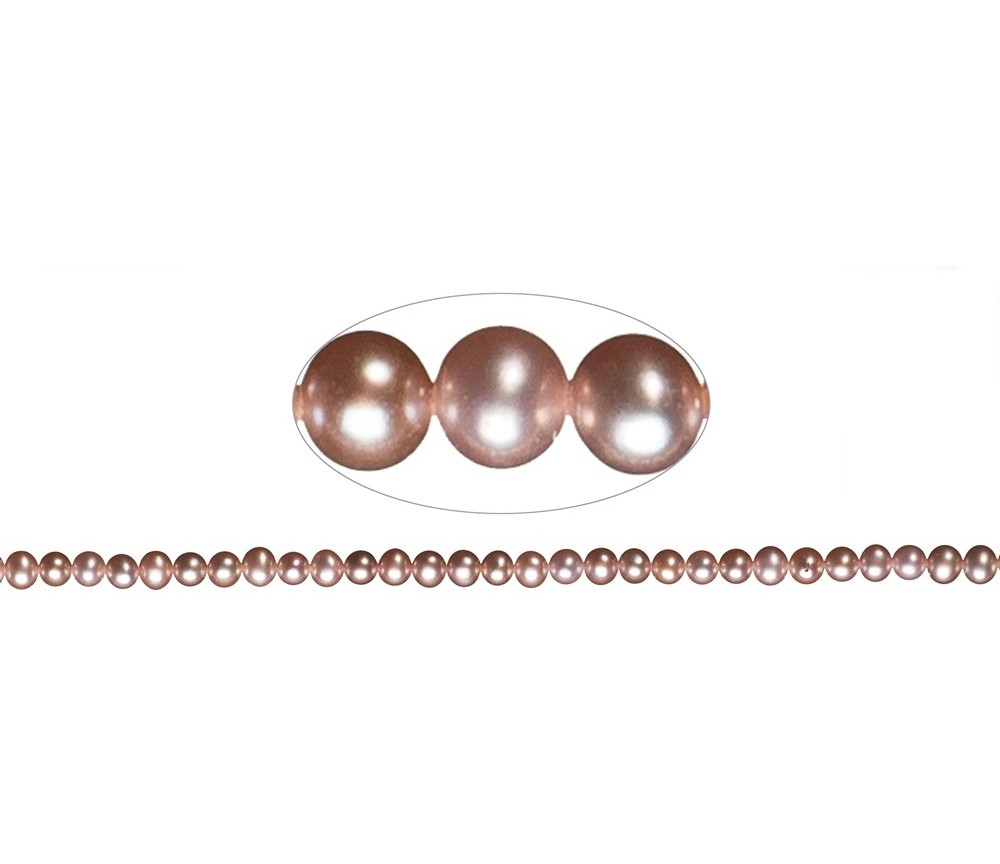 Heilstein & Edelstein-Strang - rund, Süßwasser-Perle A, lila (natur), 05,5-06mm