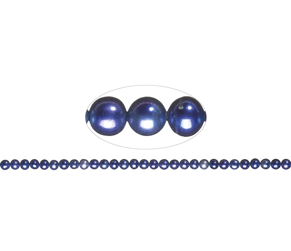 Heilstein & Edelstein-Strang - rund, Süßwasser-Perle A, violett (gef.), 05,5-06mm