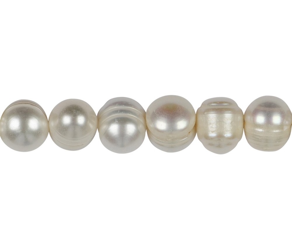 Heilstein & Edelstein-Strang - rund, Süßwasser-Perle AB, creme-weiß (natur), 10mm (35cm)