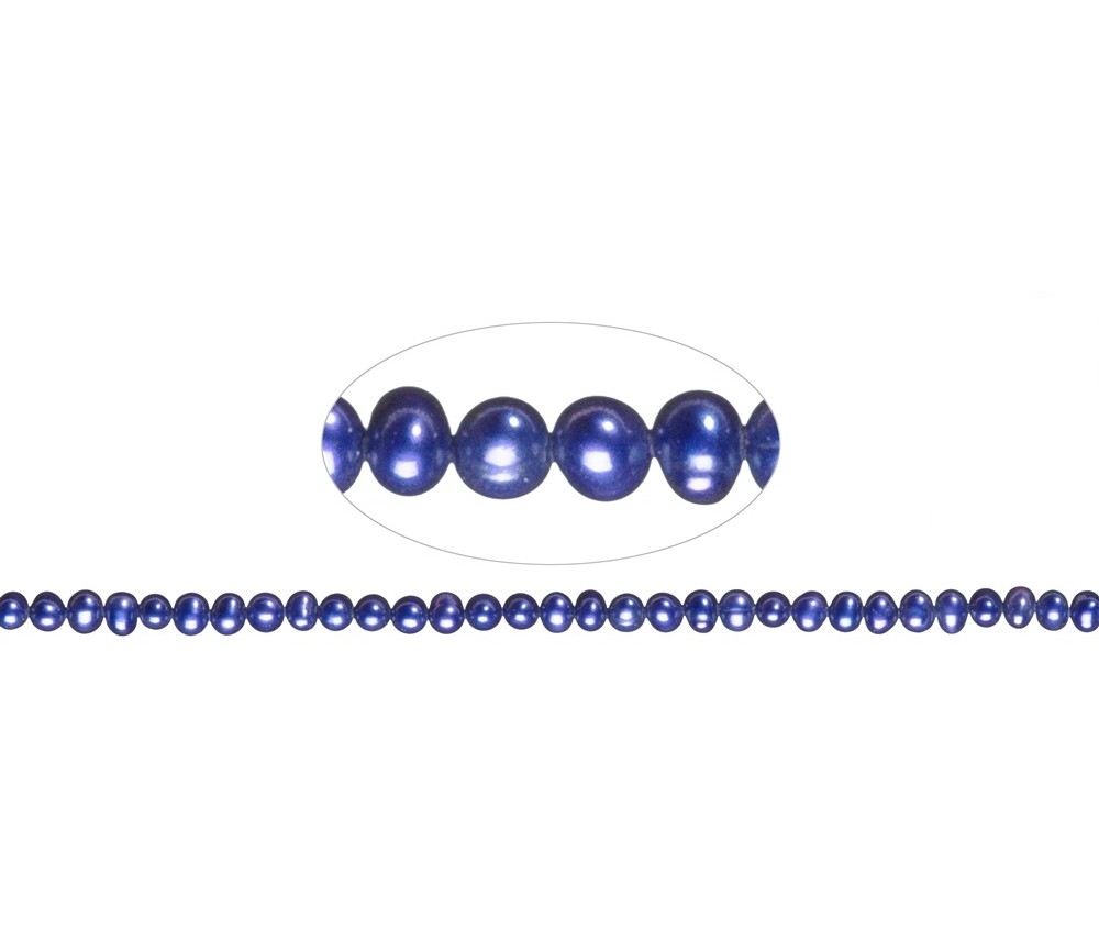 Heilstein & Edelstein-Strang - Potatoe, Süßwasser-Perle A, violett (gef.), 04-05mm