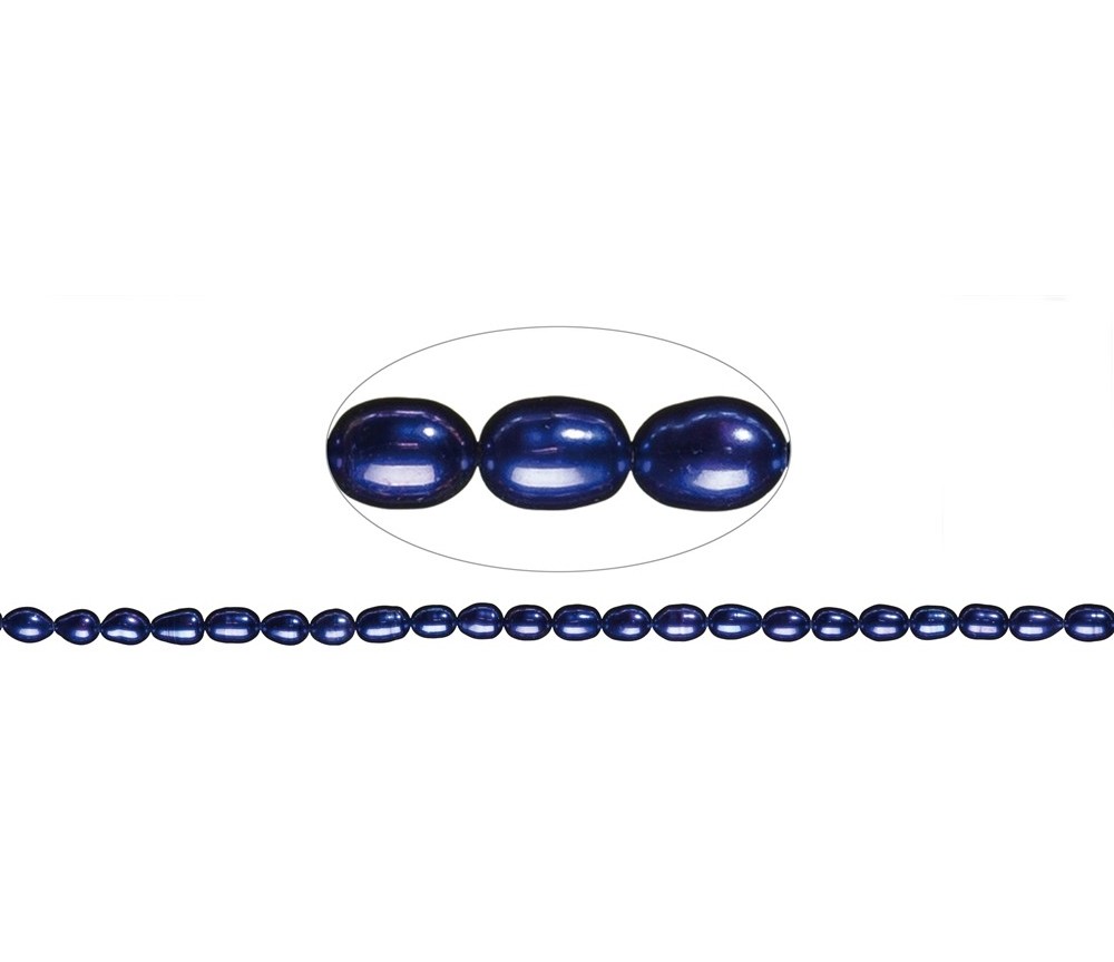 Heilstein & Edelstein-Strang - Reiskorn, Süßwasser-Perle A, violett (gef.), 08-09mm