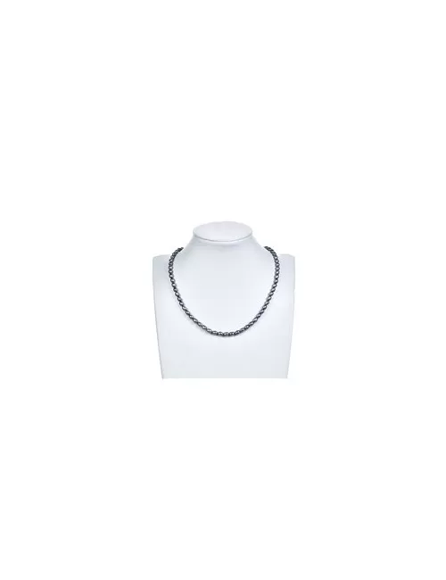 Heilstein & Edelstein-Strang - Reiskorn, Süßwasser-Perle, petrol (gef.), 06-07 x 04-05mm
