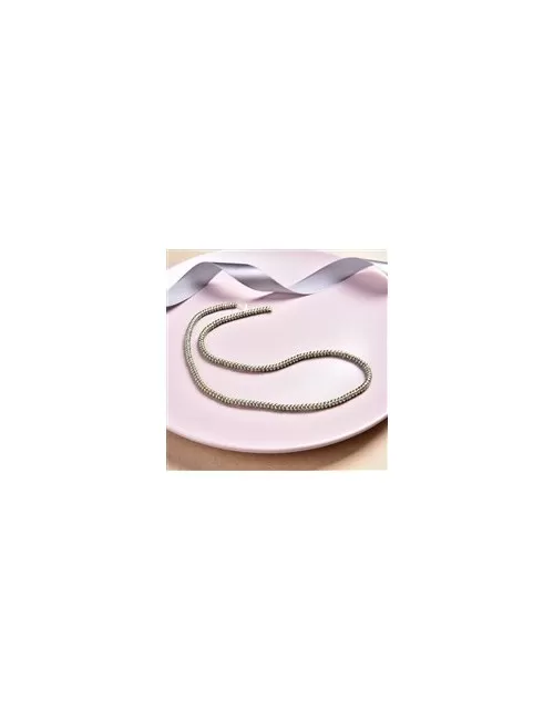 Heilstein & Edelstein-Strang - Button, Süßwasser-Perle grün (gef.), 02 x 03-04mm