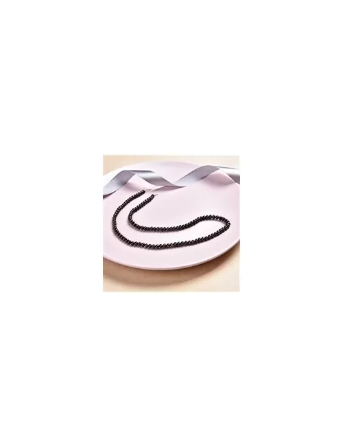 Heilstein & Edelstein-Strang - Button, Süßwasser-Perle, petrol-braun (gef.), 03 x 04-05mm