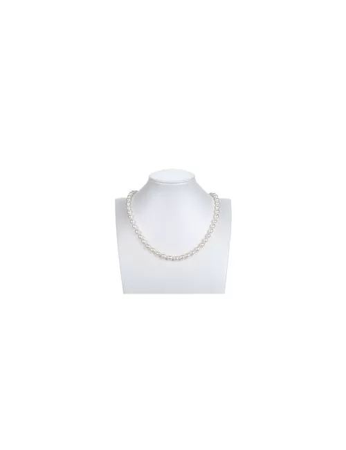 Heilstein & Edelstein-Strang - Tropfen, Süßwasser-Perle, weiß-creme, 08 - 09mm
