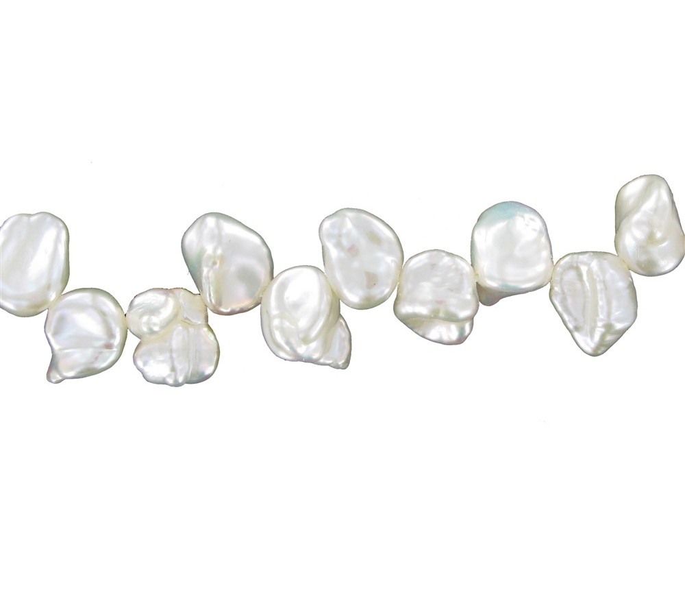 Heilstein & Edelstein-Strang - Keshi, Süßwasser-Perle A, weiß-creme, 07-07,5 mm