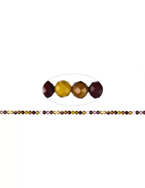 Heilstein & Edelstein-Strang - Kugeln, Mookait, facettiert 04mm (39cm)