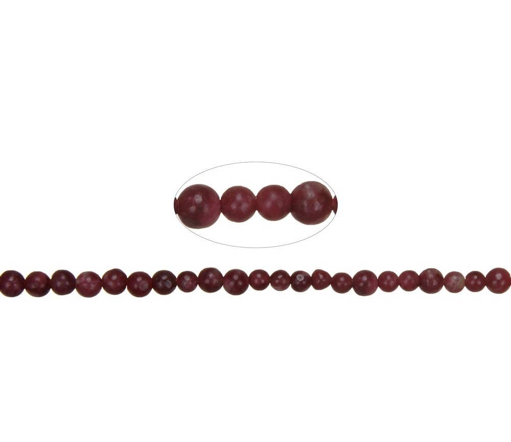 Heilstein & Edelstein-Strang - Kugeln, Thulit, 02 - 03mm (38cm)