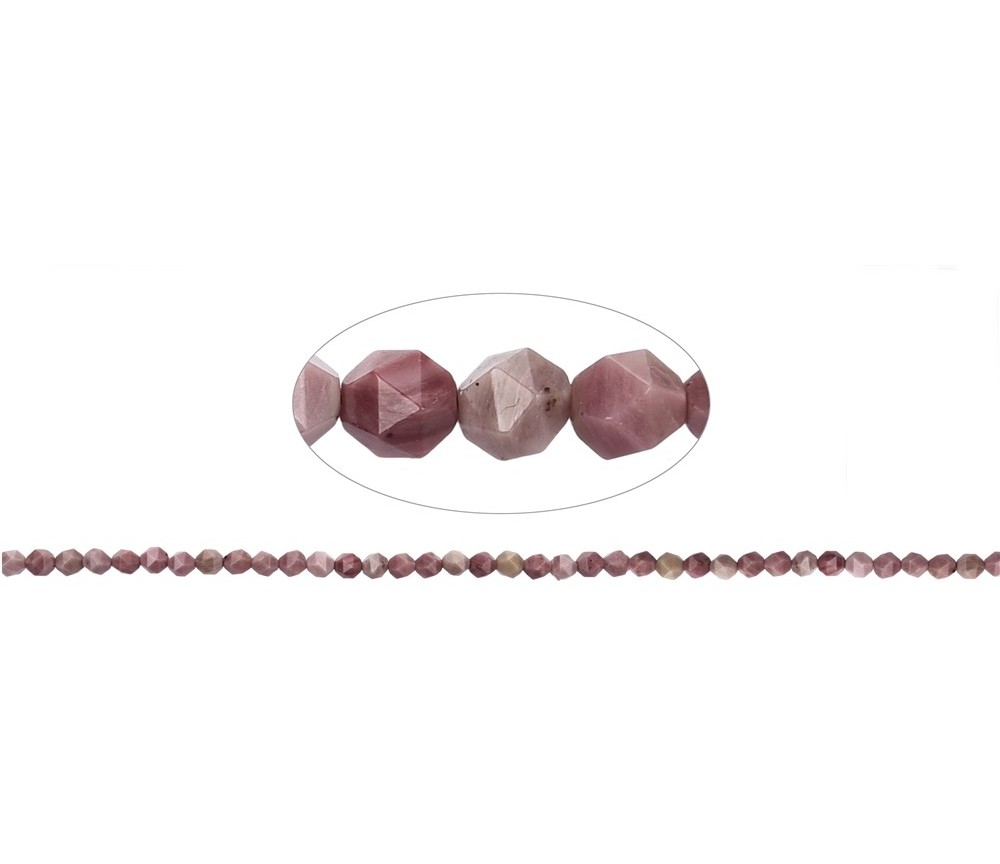 Heilstein & Edelstein-Strang - Kugeln, Thulit, facettiert, 06mm (39cm)