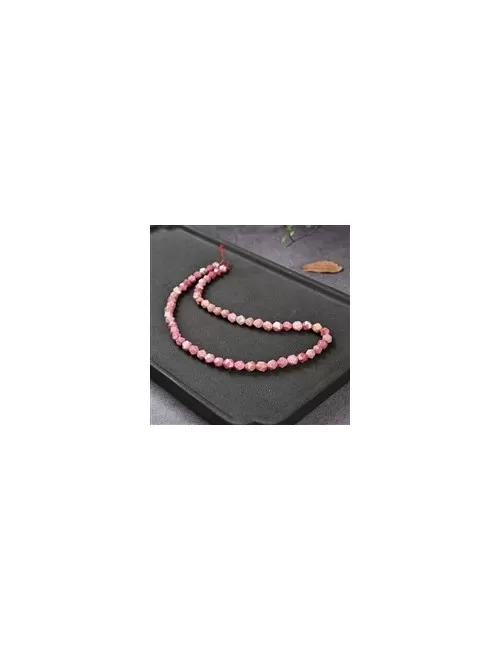 Heilstein & Edelstein-Strang - Kugeln, Thulit, facettiert, 06mm (39cm)