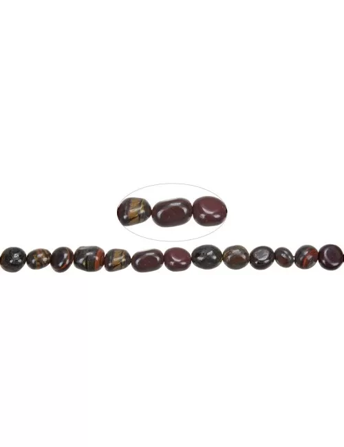 Heilstein & Edelstein-Strang - Nuggets, Tigereisen, 07 - 09mm (38cm)