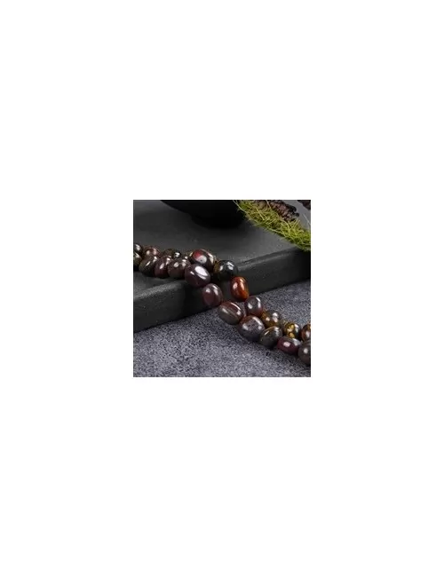 Heilstein & Edelstein-Strang - Nuggets, Tigereisen, 07 - 09mm (38cm)